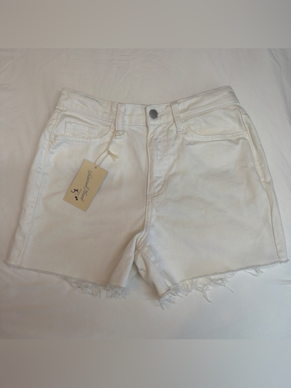 Universal Thread White Raw-Hem Denim Shorts